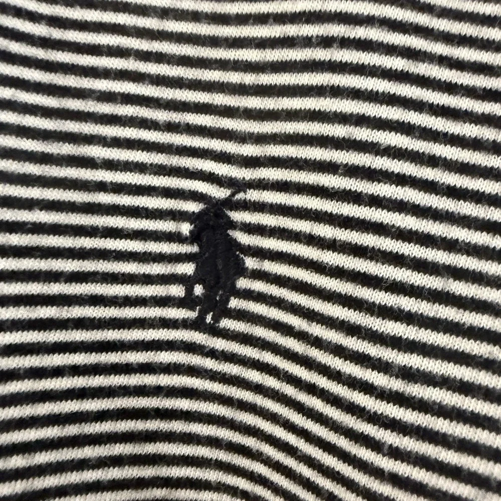 Vtg 90s Ralph Lauren Polo Golf Shirt Men Black Turtleneck Pony Striped Knit XL